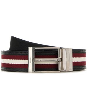 Bally Cintura Shiffie in pelle nera - Bianco