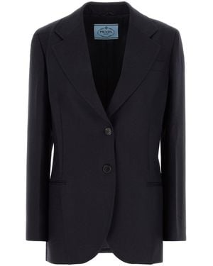 Prada Giacca in lana blu scuro - Nero
