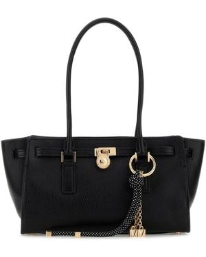 MICHAEL Michael Kors Black Leather Hamilton Shopping Bag