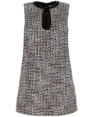 Self-Portrait BLACK BOUCLE EMBELLISHED MINI DRESS - Multicolore