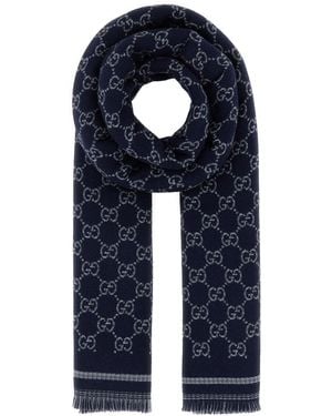 Gucci Sciarpa in jacquard GG - Blu