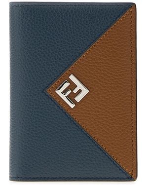 Fendi Portacarte in pelle blu navy