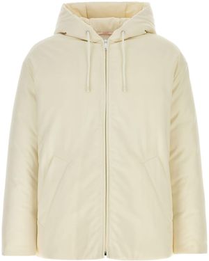 Valentino Garavani Ivory Wool Blend Padded Jacket - Natural