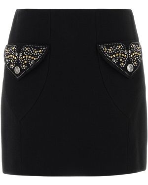 Versace Wool Mini Skirt - Black