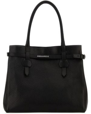 DSquared² Black Leather Twin Shopping Bag