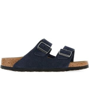 Birkenstock Slippers Arizona in pelle scamosciata blu navy
