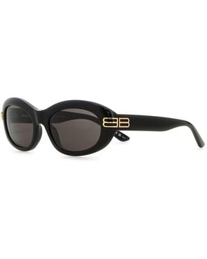 Balenciaga Occhiali da sole Casino Round in acetato nero - Grigio