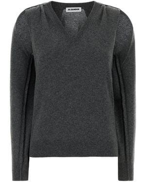 Jil Sander Maglione in cashmere grigio scuro - Nero