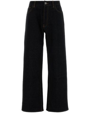 Alaïa Midnight Blue Stretch Denim Jeans - Black