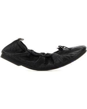 Burberry Leather Fawn Ballerinas - Black