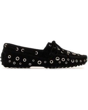 GIMAGUAS Black Suede Car Loafers
