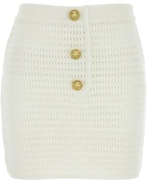 LeKasha White Crochet Mini Skirt
