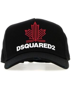 DSquared² Cappello da baseball in gabardine nero