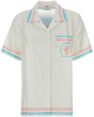 CASABLANCA Regular Solid Shirt - White