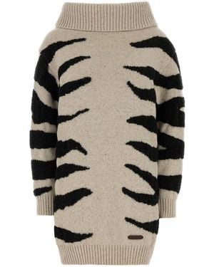Moschino Sand Wool Blend Sweater Dress - Black