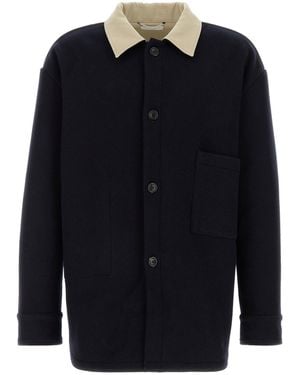 1989 STUDIO Cappotto in misto lana blu notte