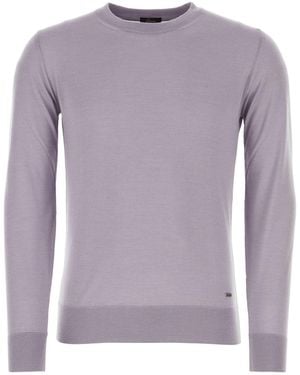 Brioni Lilac Cashmere Blend Sweater - Purple