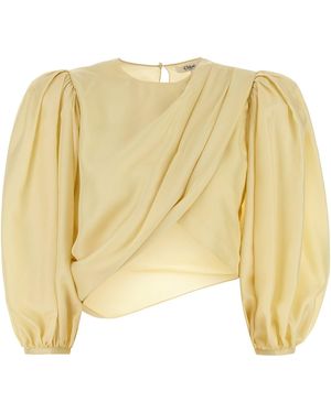 Chloé Blusa in raso giallo pastello