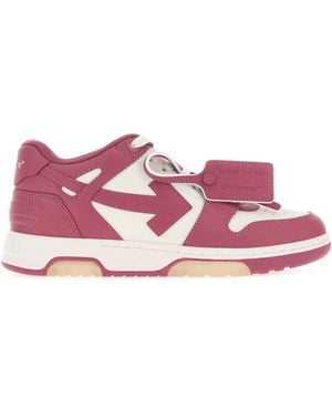 Off-White c/o Virgil Abloh Off Two-Tone Leather Out Of Office Trainers - Pink