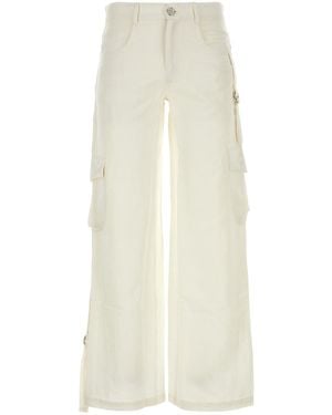 GIMAGUAS Pantalone cargo Gabi in misto cotone bianco