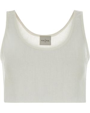 LeKasha White Linen Crop-top