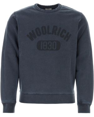 Woolrich Felpa in cotone blu denim