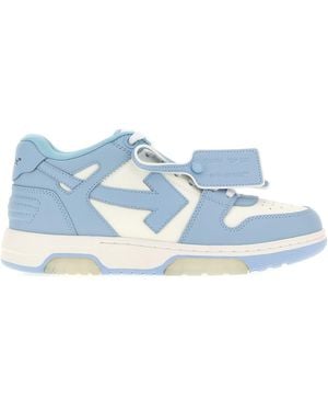 Off-White c/o Virgil Abloh Two-tone Leather Out Of Office Trainers - Blue
