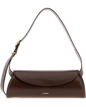 Jil Sander Borsa a spalla Cannolo piccola in pelle cioccolato - Marrone