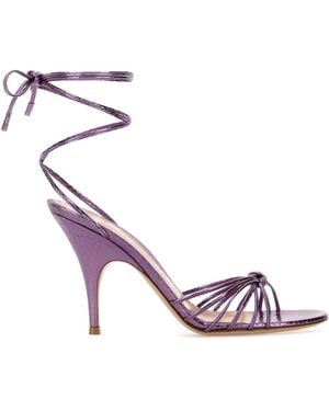 Gianvito Rossi Purple Leather Malè Sandals - Pink