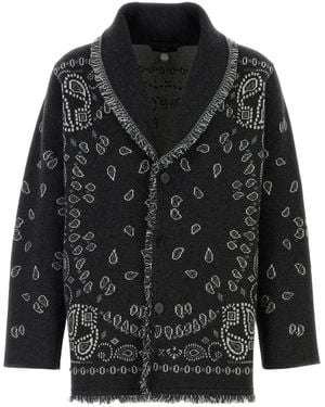 Alanui Embroidered Cashmere Bandana Cardigan - Black