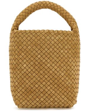 Bottega Veneta Borsa a secchiello Cabat piccola in pelle scamosciata cappuccino - Multicolore