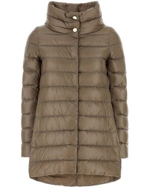 Herno Dove Grey Nylon Amelia Down Jacket - Natural