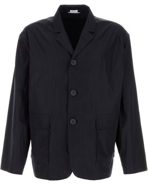 Thom Browne Navy Blue Tech Fabric Blazer