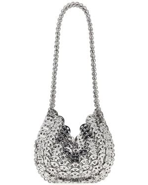 Rabanne Silver Metal Chain Moon 1969 Shoulder Bag - White