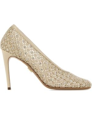 Ferragamo Sand Mesh Sol 95 Pumps - White