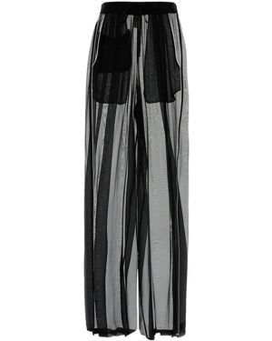 Dolce & Gabbana Black Chiffon Wide-leg Pant