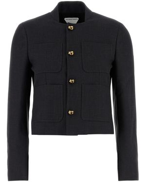 Bottega Veneta Giacca in misto cotone grafite - Nero