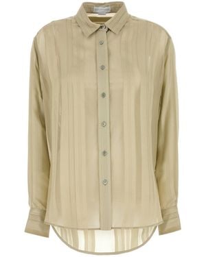 Stella McCartney Sheer Striped Panelled Shirt - Natural