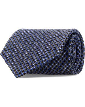 Brioni Embroidered Silk Tie - Blue