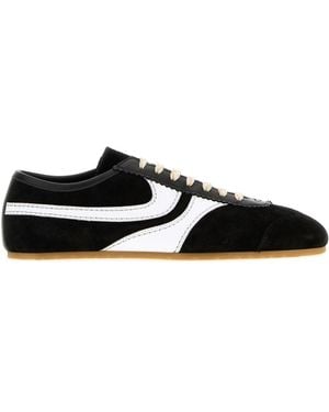 Dries Van Noten Two-tone Leather And Suede Sneakers - Black