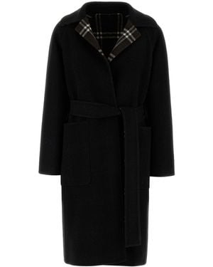 Burberry Black Wool Reversible Coat