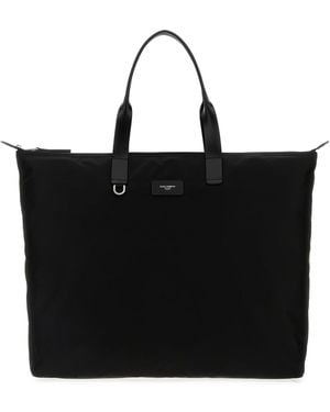 Dolce & Gabbana Black Fabric Large Shopping Bag
