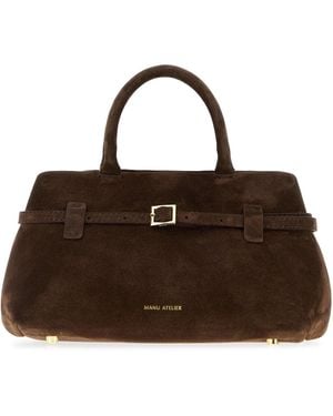 MANU Atelier Brown Suede Le Cambon 25 Handbag