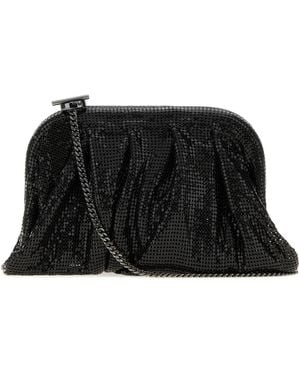 Benedetta Bruzziches Embellished Fabric Small Venus Clutch - Black