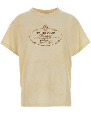 Prada T-shirt in cotone crema - Bianco