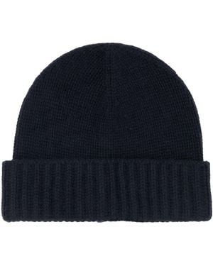 Moorer Navy Blue Cashmere Beanie Hat