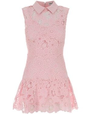 Self-Portrait Pink Lace Mini Dress