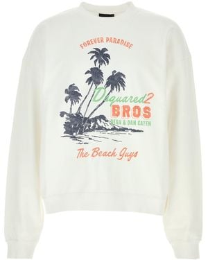 DSquared² Dsquared Cotton Oversize Sweatshirt - White