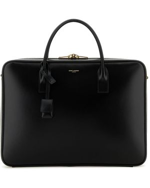 Saint Laurent Borsa a mano Sac de Jour grande in pelle nera - Nero