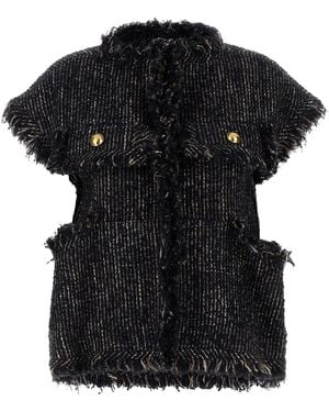 Sacai Multicolour Tweed Vest - Black
